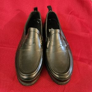 Misty Harbor Women's size 9 Rubber Penny Loafer Shoes Black